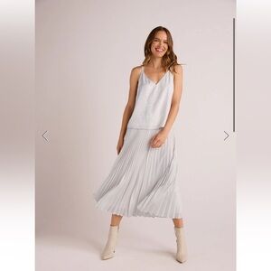 New Bella Dahl Pleated Opal Skirt - Large - Metallic